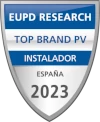 Logo of the award for the best photovoltaic solar installation company in Spain